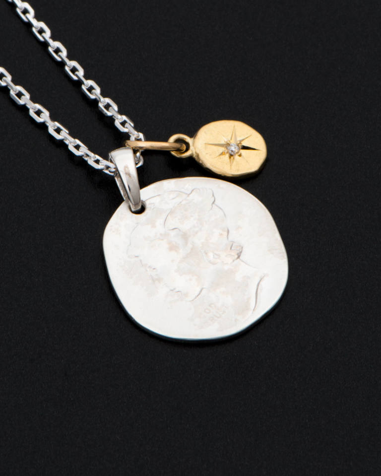 Sympathy Of Soul Liberty Head Necklace Silver W K18yellow Gold Glory Charmリバティーヘッドネックレス シルバー W K18イエローゴールドグローリーチャーム Alterfate Sympathy Of Soul Liberty Head Necklace Silver W K18yellow Gold Glory Charmリバティーヘッドネックレス シルバー W K18イエローゴールドグローリーチャーム Alterfate